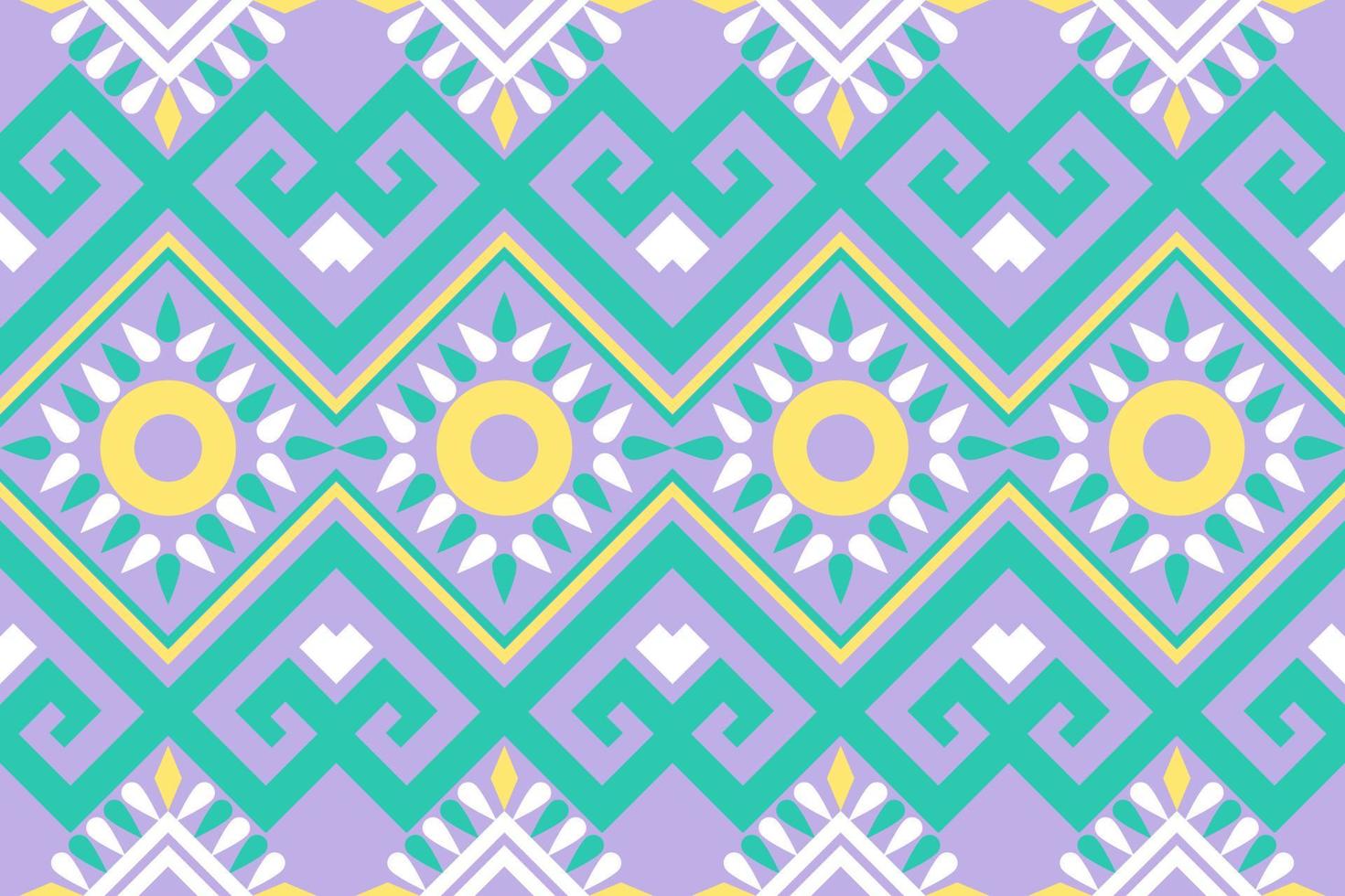 Design of a geometric ethnic seamless pattern for wallpaper, background, fabric, curtain, carpet, clothing, batik, and wrapping. vector