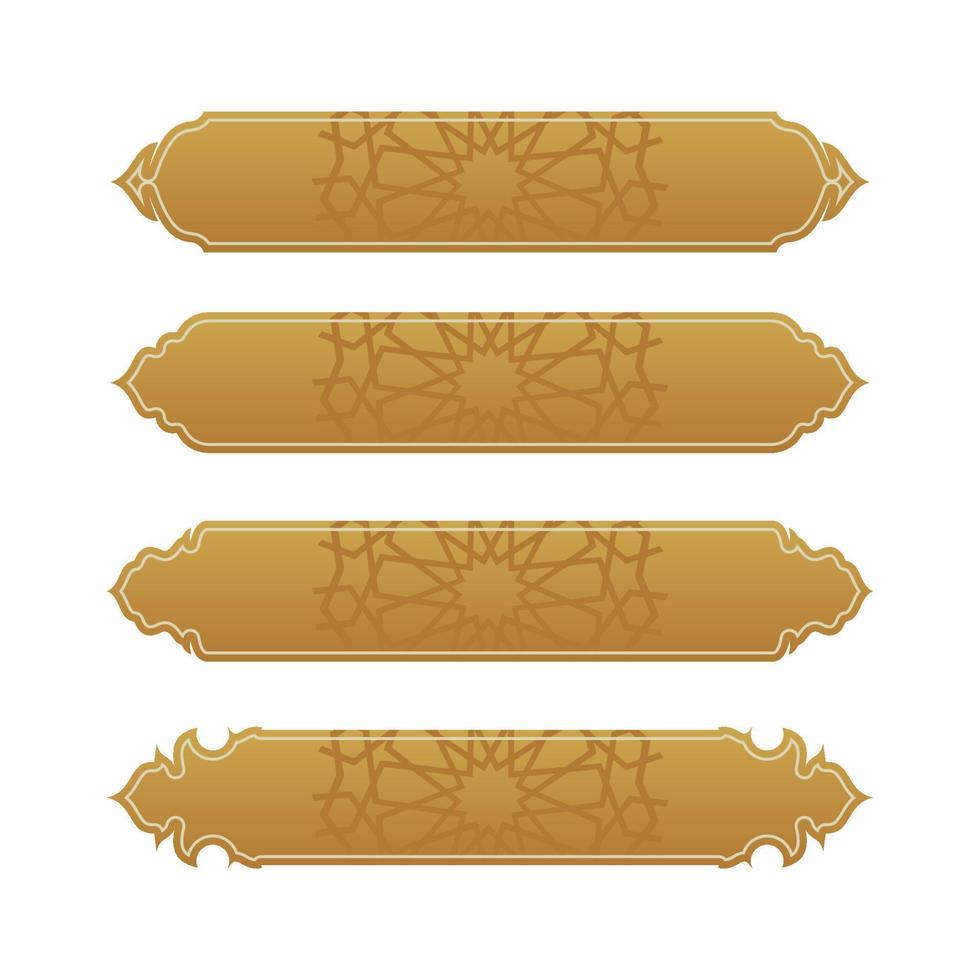 set of islamic ribbon banner for arabic text vector