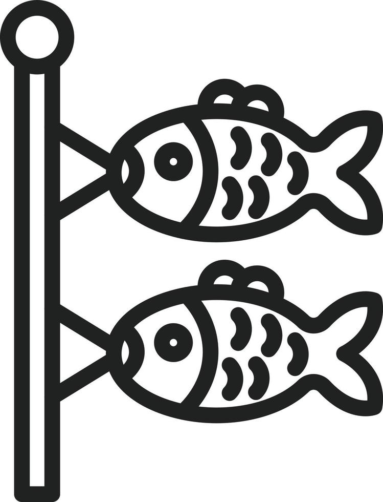 Carp Streamer Line Icon vector