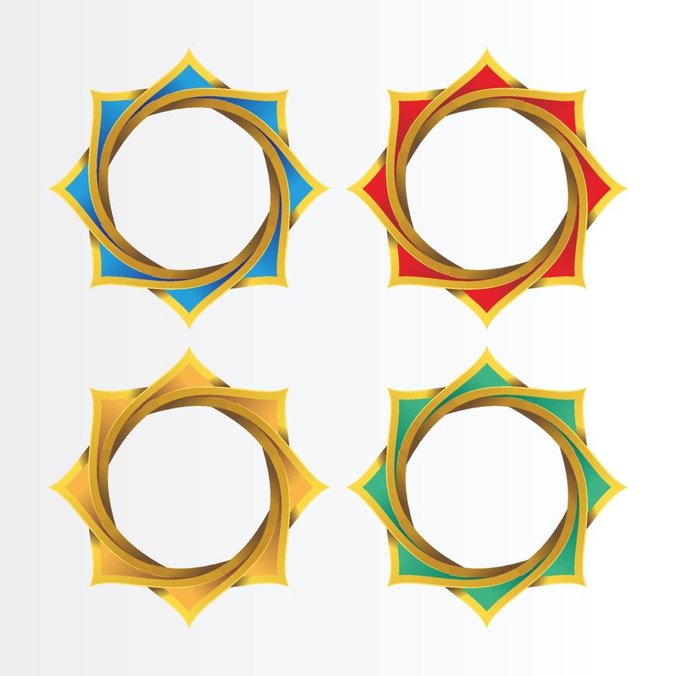 nuevo realista islámico octagonal forma oro color vector