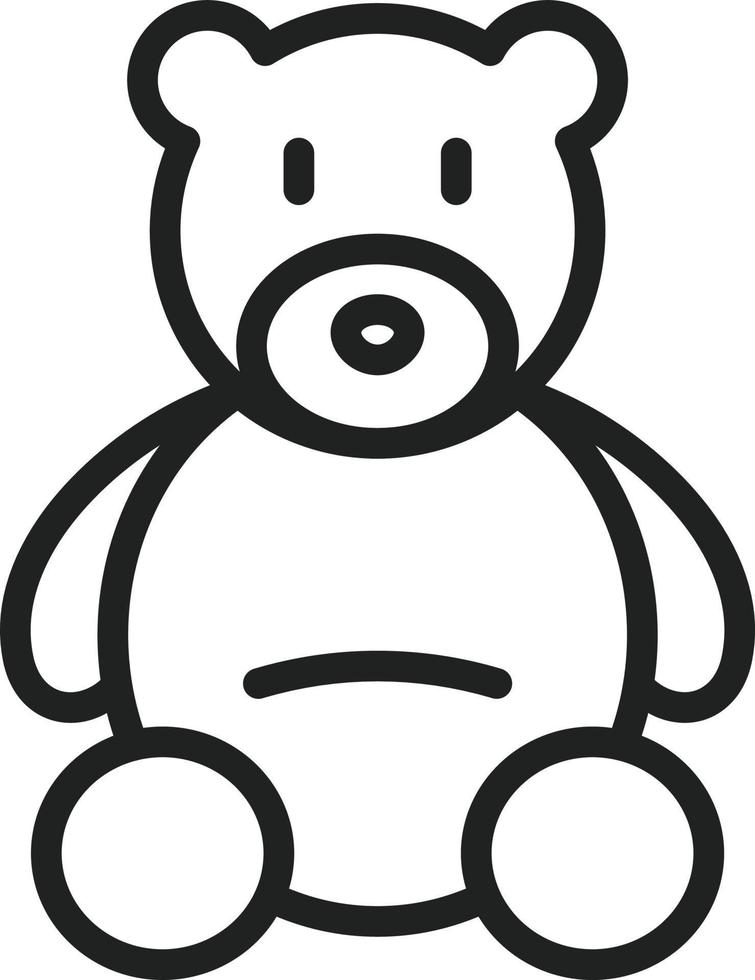 icono de línea de oso de peluche vector