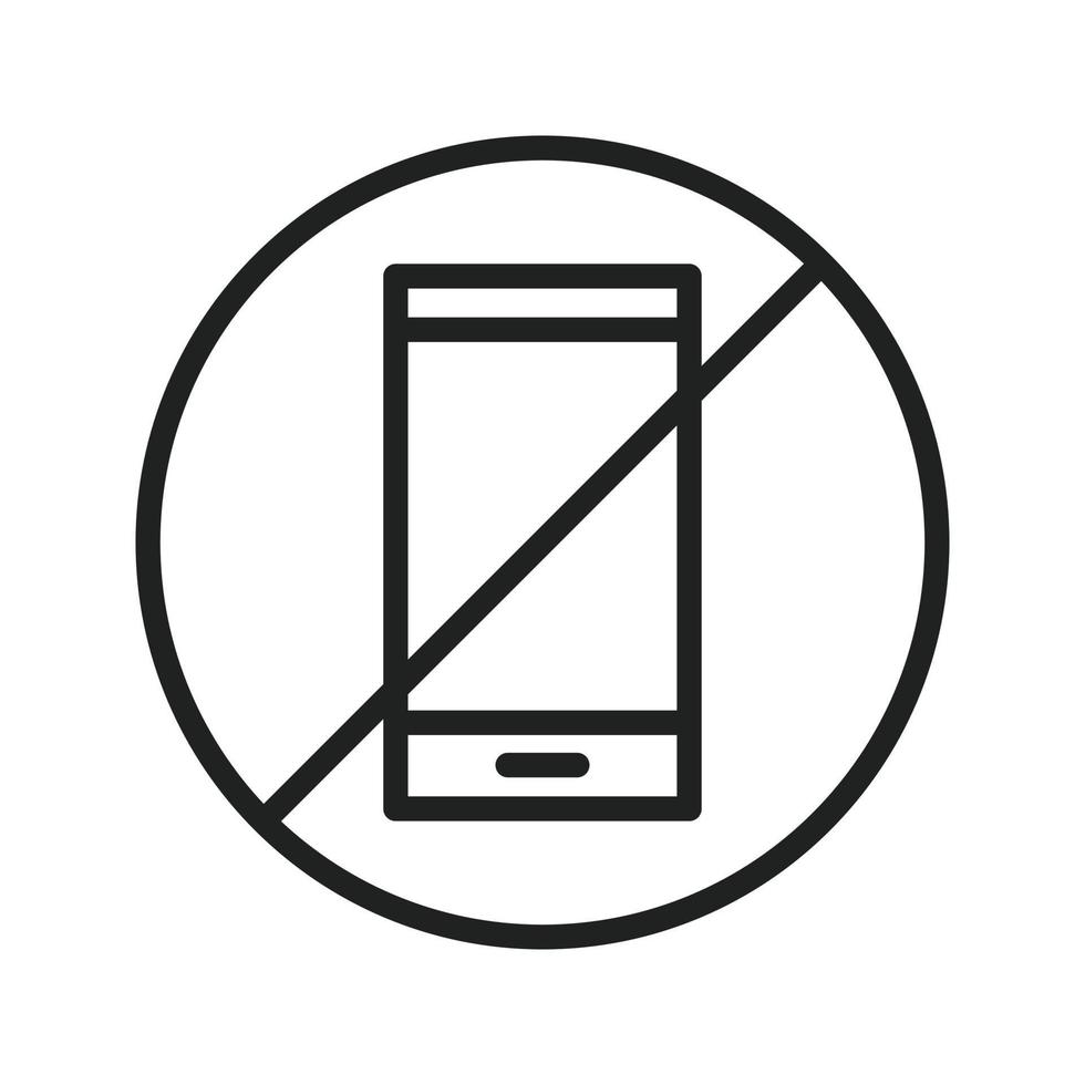 Phone Not Allowed Line Icon vector