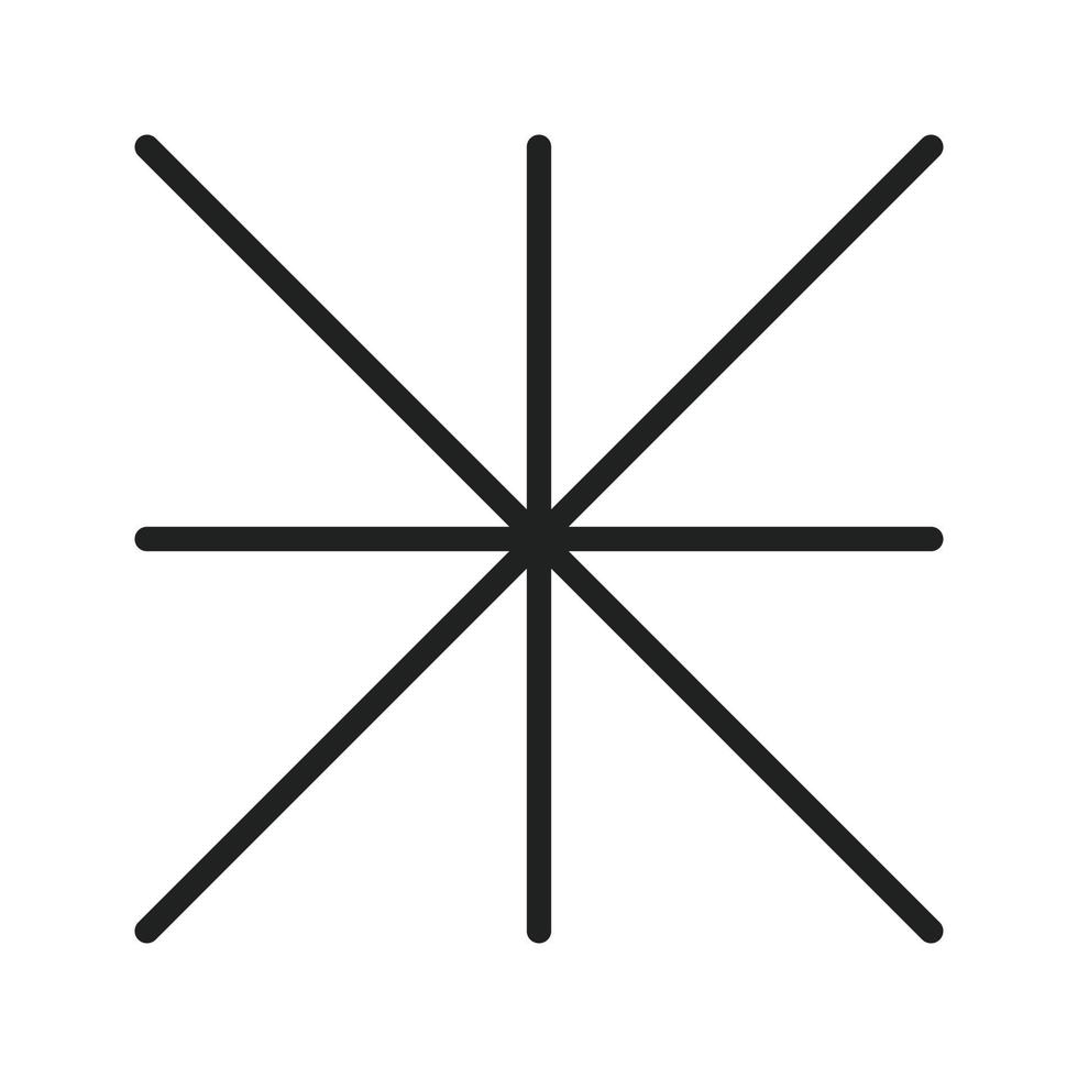 Eight-Spoked Asterisk Line Icon vector