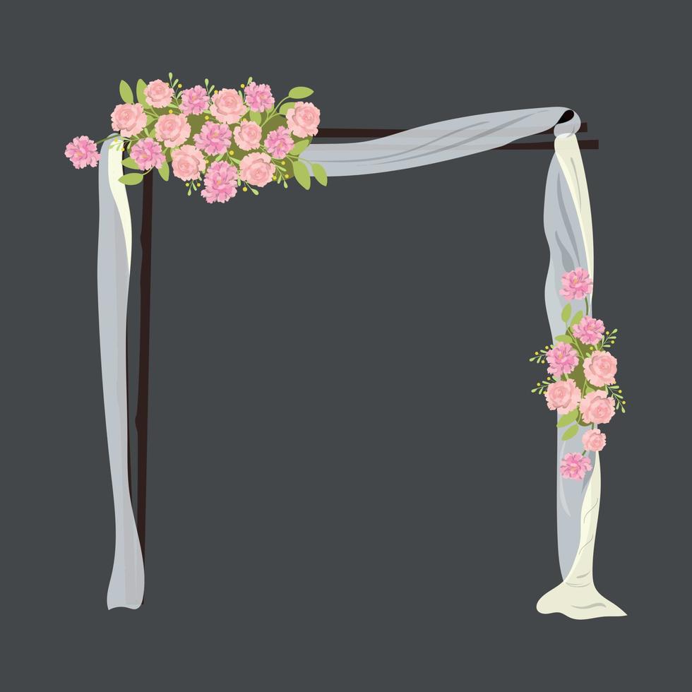 Wedding arch with flowers vector
