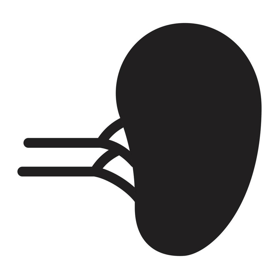 ilustración de vector de riñón en un fondo. símbolos de calidad premium. iconos vectoriales para concepto y diseño gráfico.