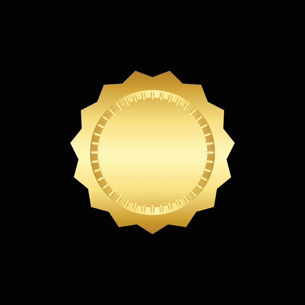 Vector illustration certificate gold foil seal or medal isolated