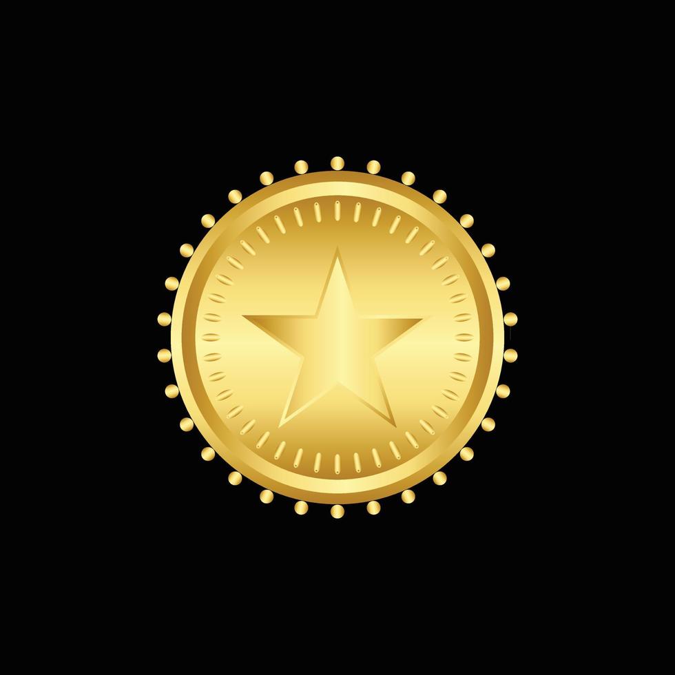 Vector illustration certificate 3d gold foil seal or medal isolated