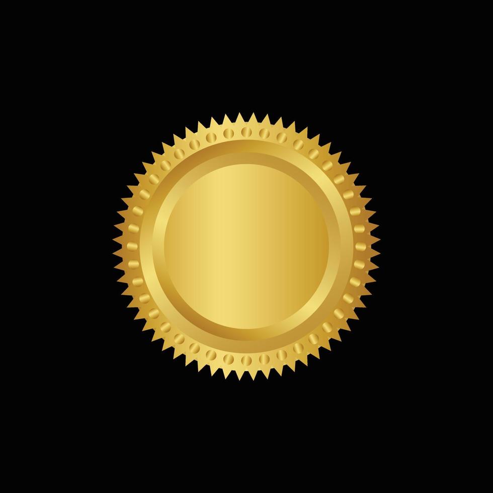 Vector illustration certificate 3d gold foil seal or medal isolated