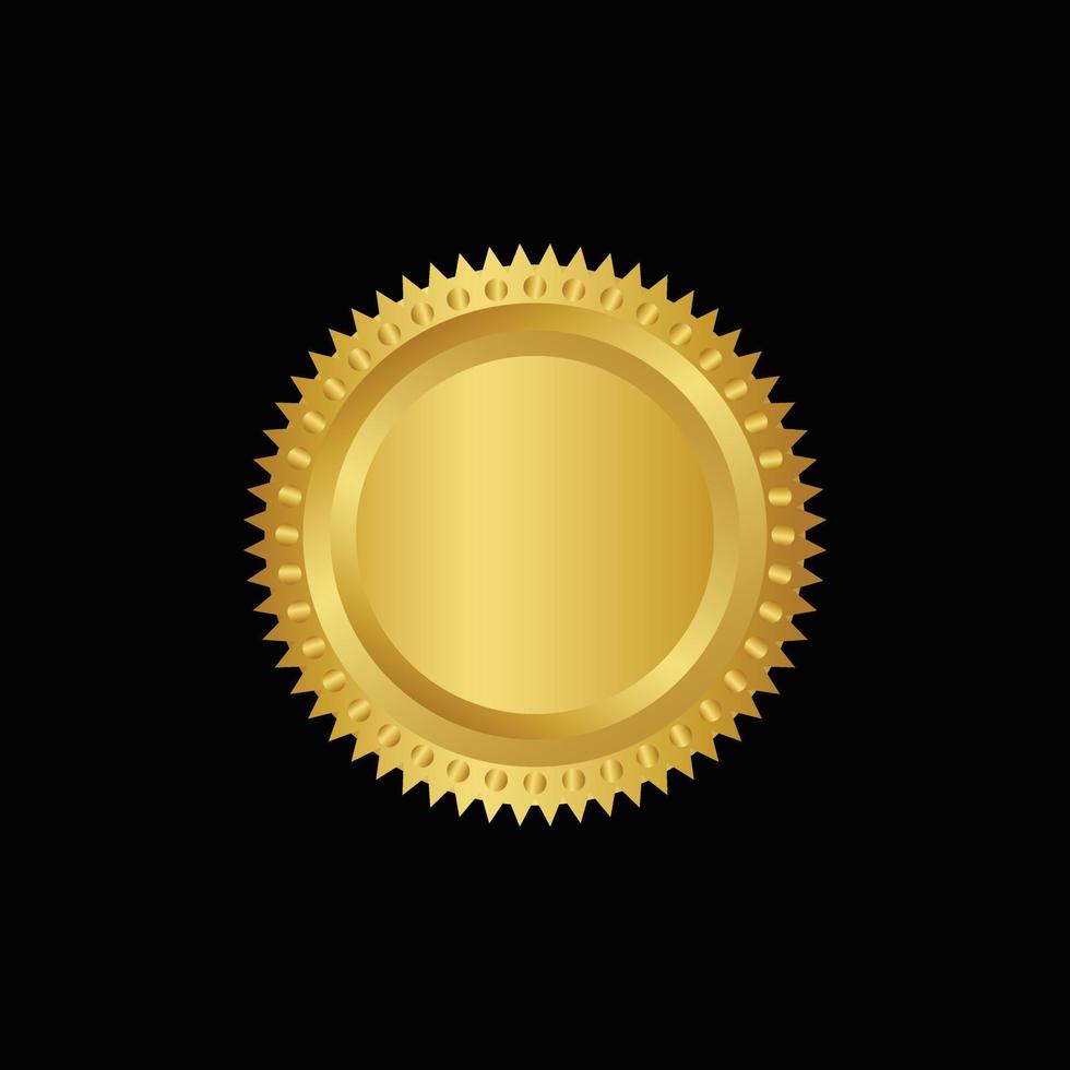 Vector illustration certificate 3d gold foil seal or medal isolated