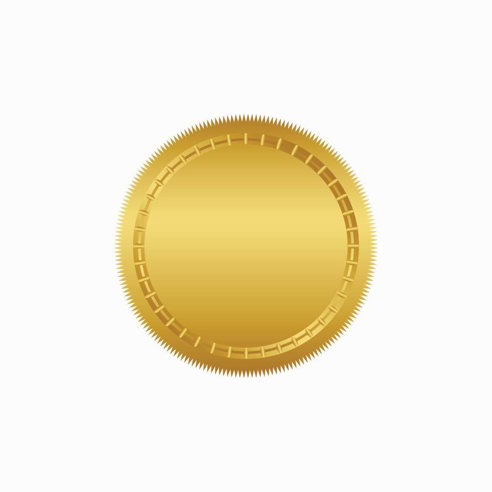 Round golden badge isolated on a Black background, seal stamp gold luxury elegant banner con, Vector illustration certificate gold foil seal or medal isolated.