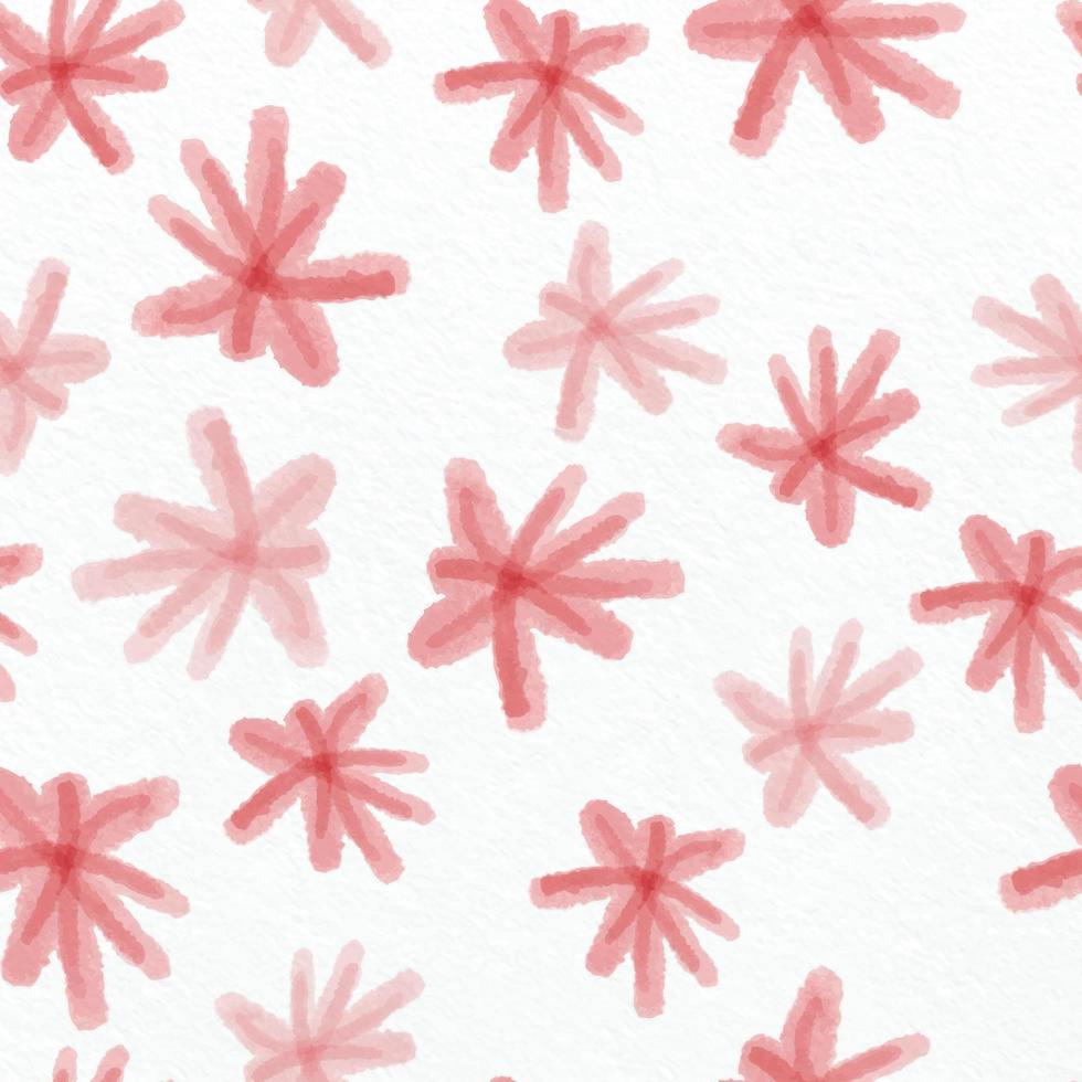 seamless hand drawn pattern on ppaper background with red flower , greeting card or fabric vector