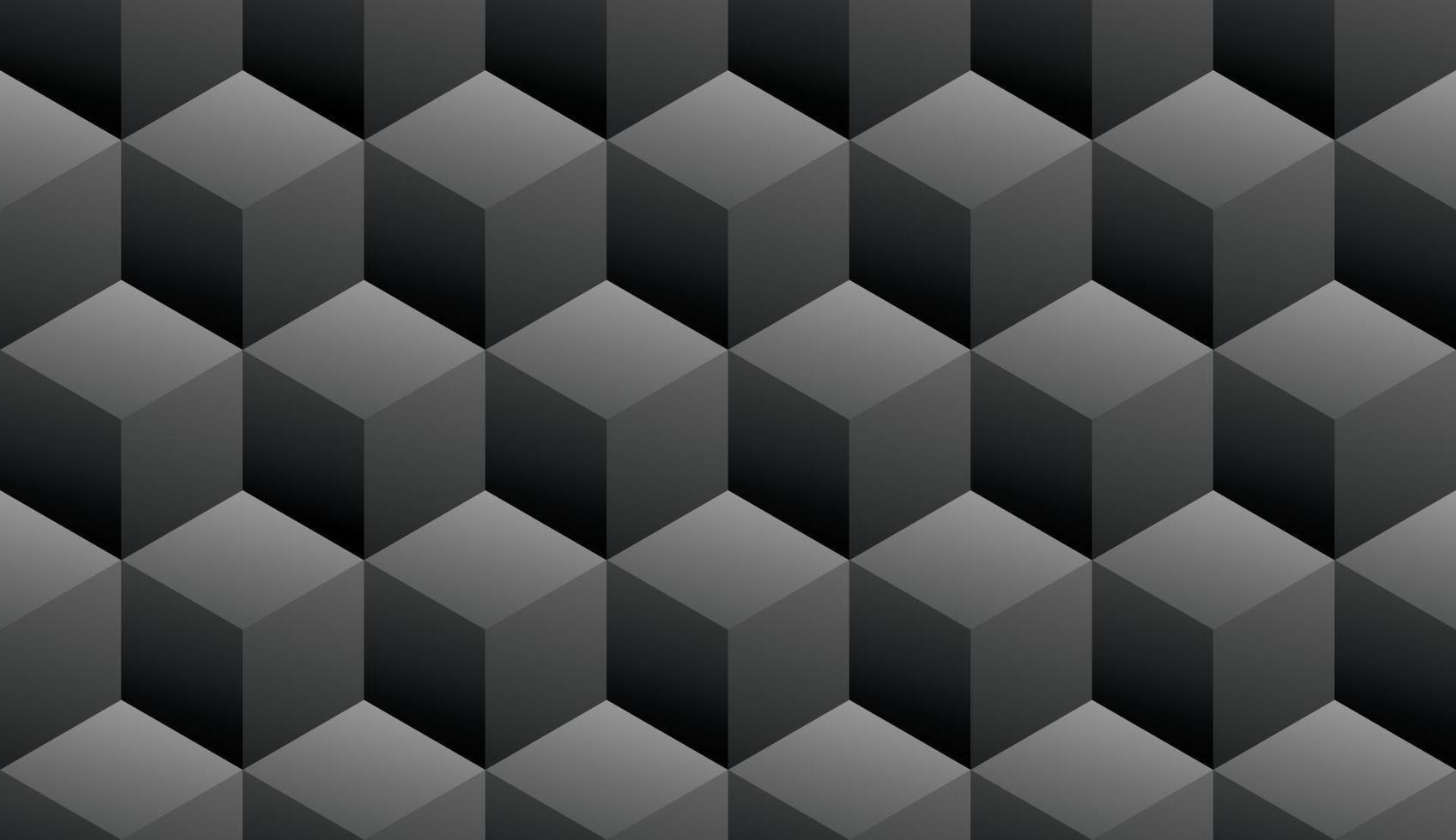 cool black cube 3d illustration graphic seamless background vector