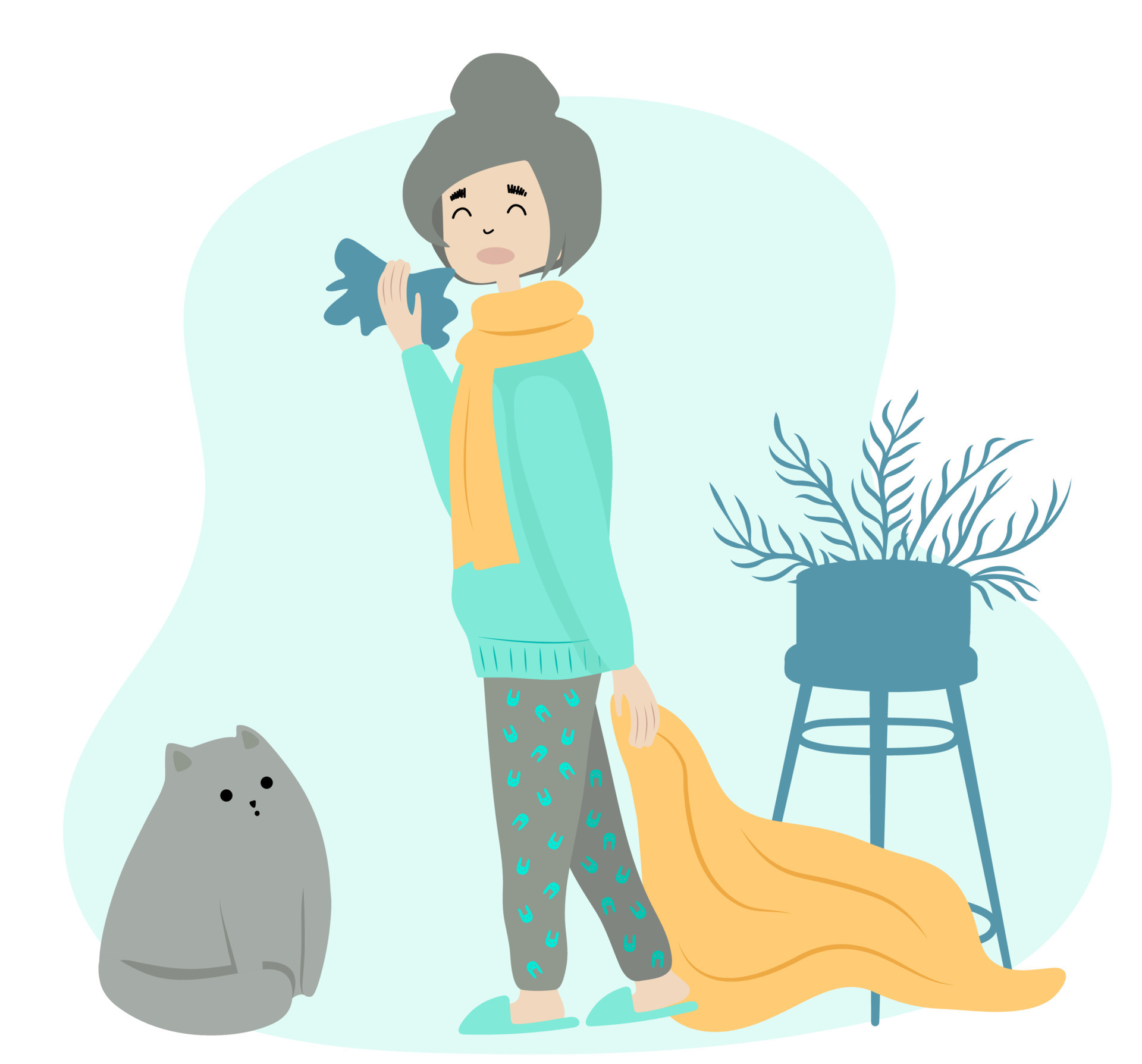 Sick girl at home. Sore throat and runny nose. Character Flu, Influenza Symptoms, Virus Disease, Illness Concept. Cartoon Vector illustration 19852762 Vector Art at Vecteezy Sick girl at home. Sore throat and runny nose. Character Flu, Influenza Symptoms, Virus Disease, Illness Concept. Cartoon Vector illustration 19852762 Vector Art at Vecteezy