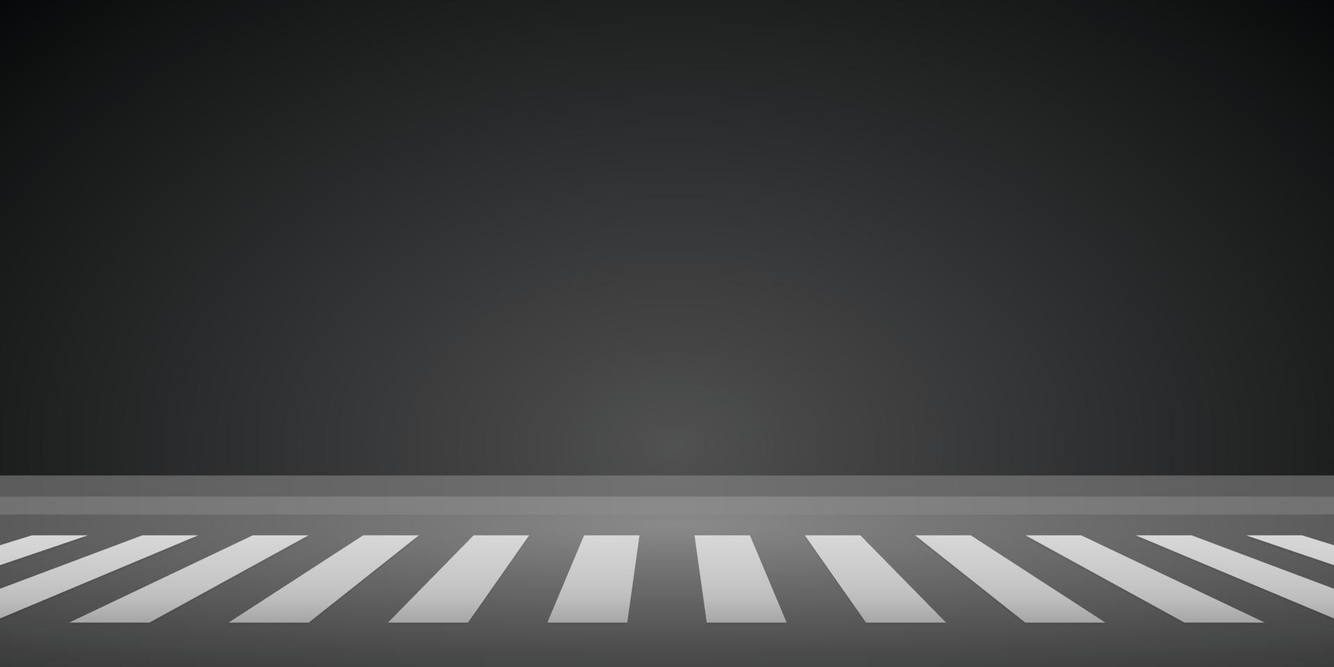 paso de peatones en calle con negro antecedentes escena 3d ilustración vector