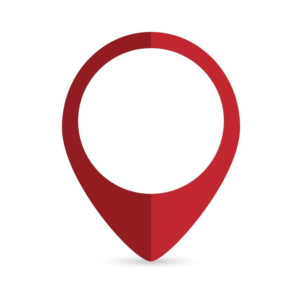 Red map pointer. Vector illustration.