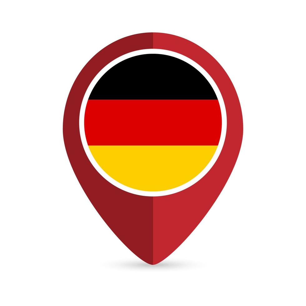 Map pointer with contry Germany. Germany flag. Vector illustration.