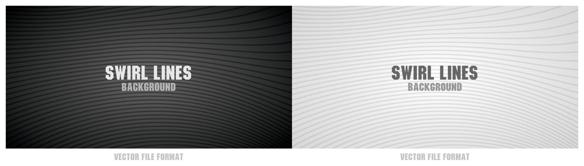 cool minimal swirl line pattern black graphic background vector