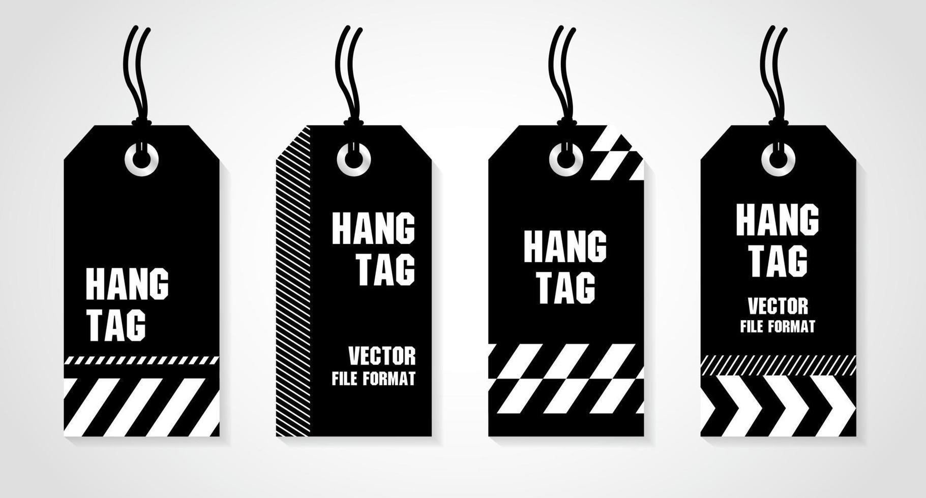 black modern street style graphic hang tag illustration vector