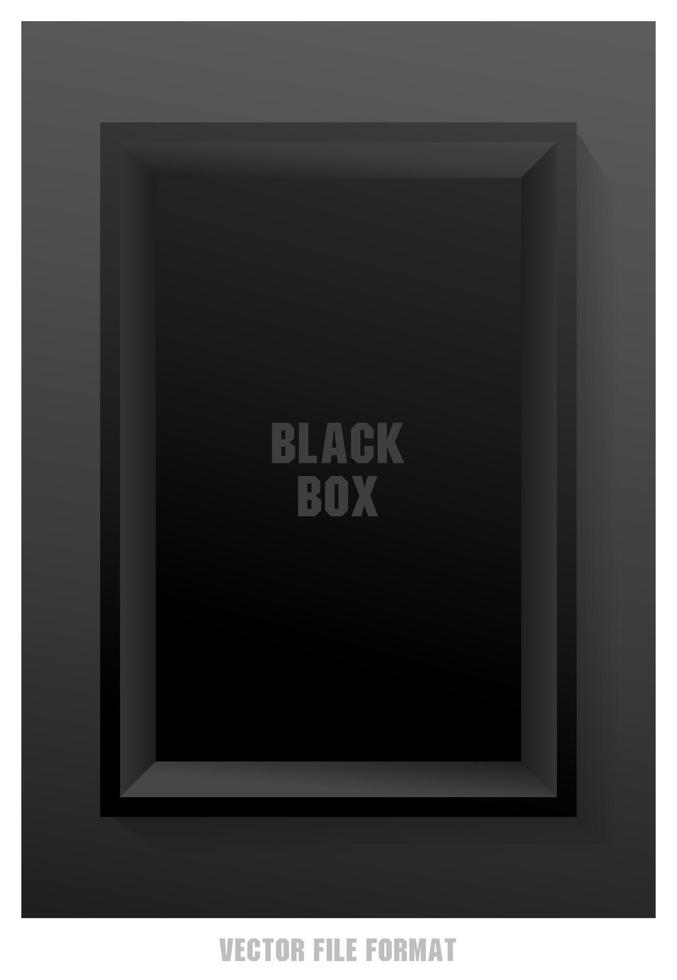 top view of minimal black box 3d illustration vector for putting your object