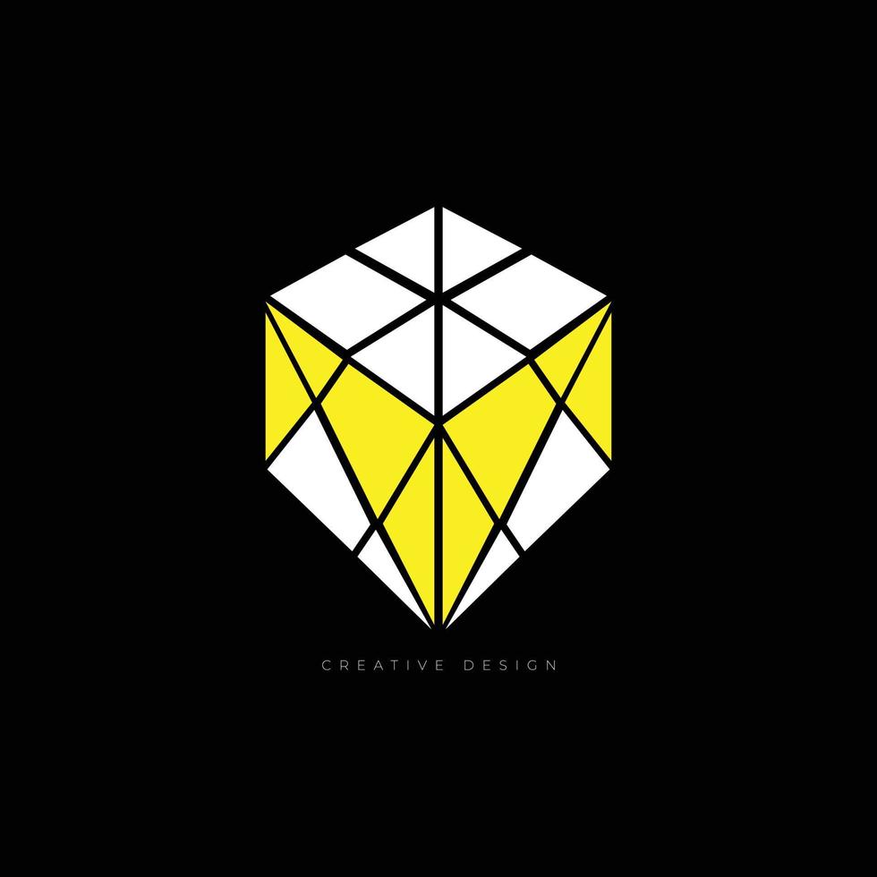 Diamond creative letter V branding design vector