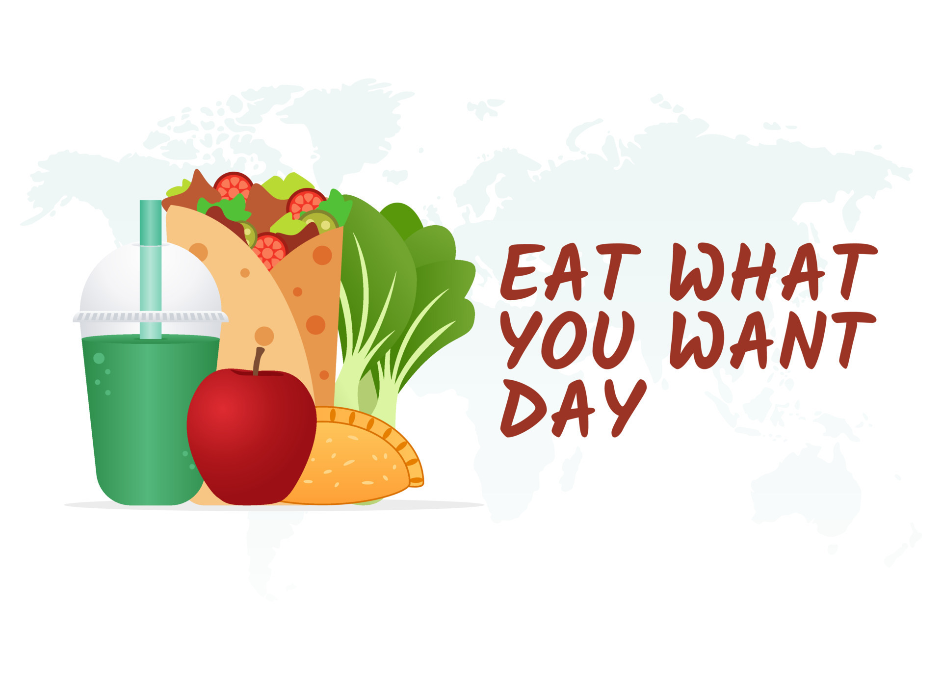 vector graphic of eat what you want day good for eat what you want day