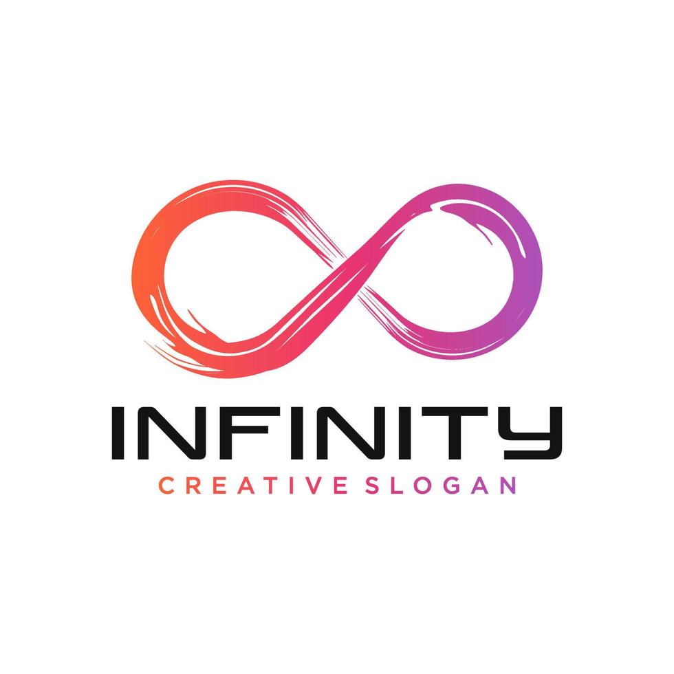 Infinite limitless symbol icon or logo design template. Corporate branding identity colorful gradient vector