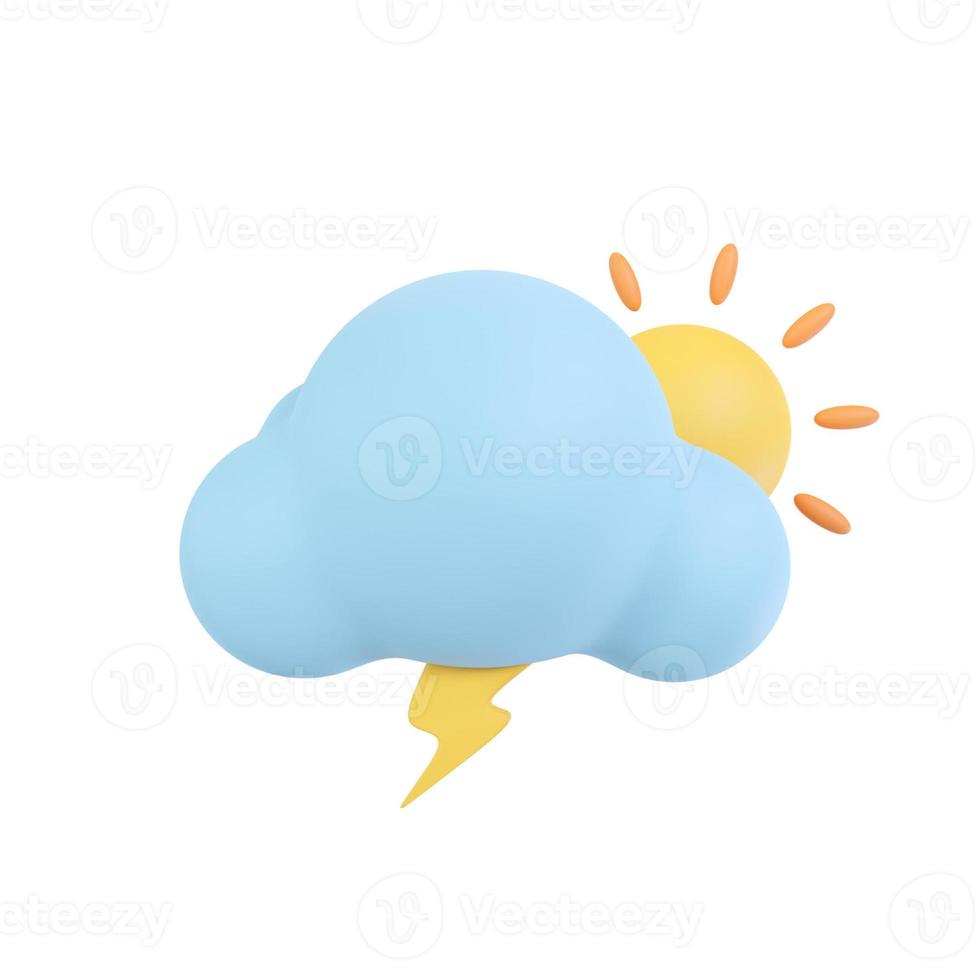 weather forecast icon Night clouds with rain. 3D illustration. photo