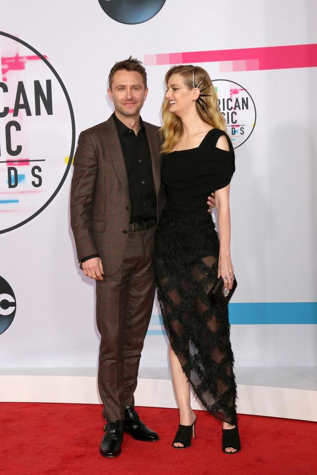 LOS ANGELES, NOV 19 - Chris Hardwick, Lydia Hearst at the American Music Awards 2017 at Microsoft Theater on November 19, 2017 in Los Angeles, CA photo