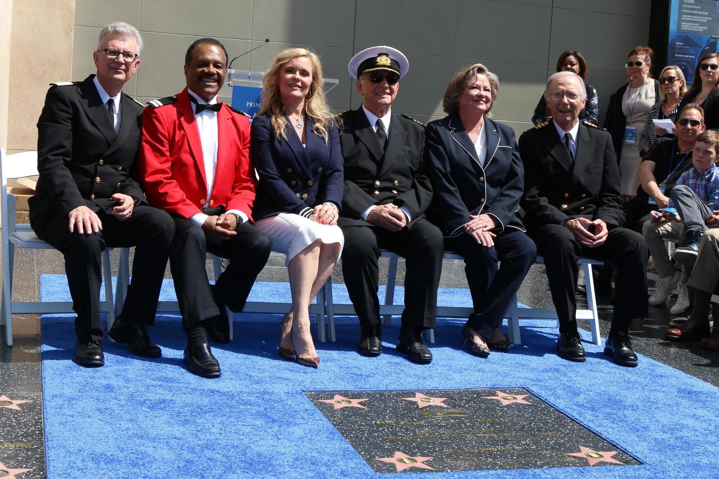 LOS ANGELES - MAY 10  Fred Grandy, Ted Lange, Jill Whelan, Gavin MacLeod, Lauren Tewes, Bernie Kopell at the Princess Cruises Receive Honorary Star Plaque as Friend of the Hollywood Walk Of Fame at Dolby Theater on May 10, 2018 in Los Angeles, CA photo