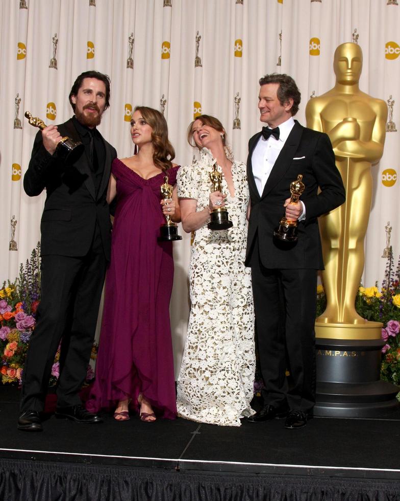 LOS ANGELES  27 - Christian Bale, Natalie Portman, Melissa Leo, Colin Firth in the Press Room at the 83rd Academy Awards at Kodak Theater, Hollywood and Highland on February 27, 2011 in Los Angeles, CA photo