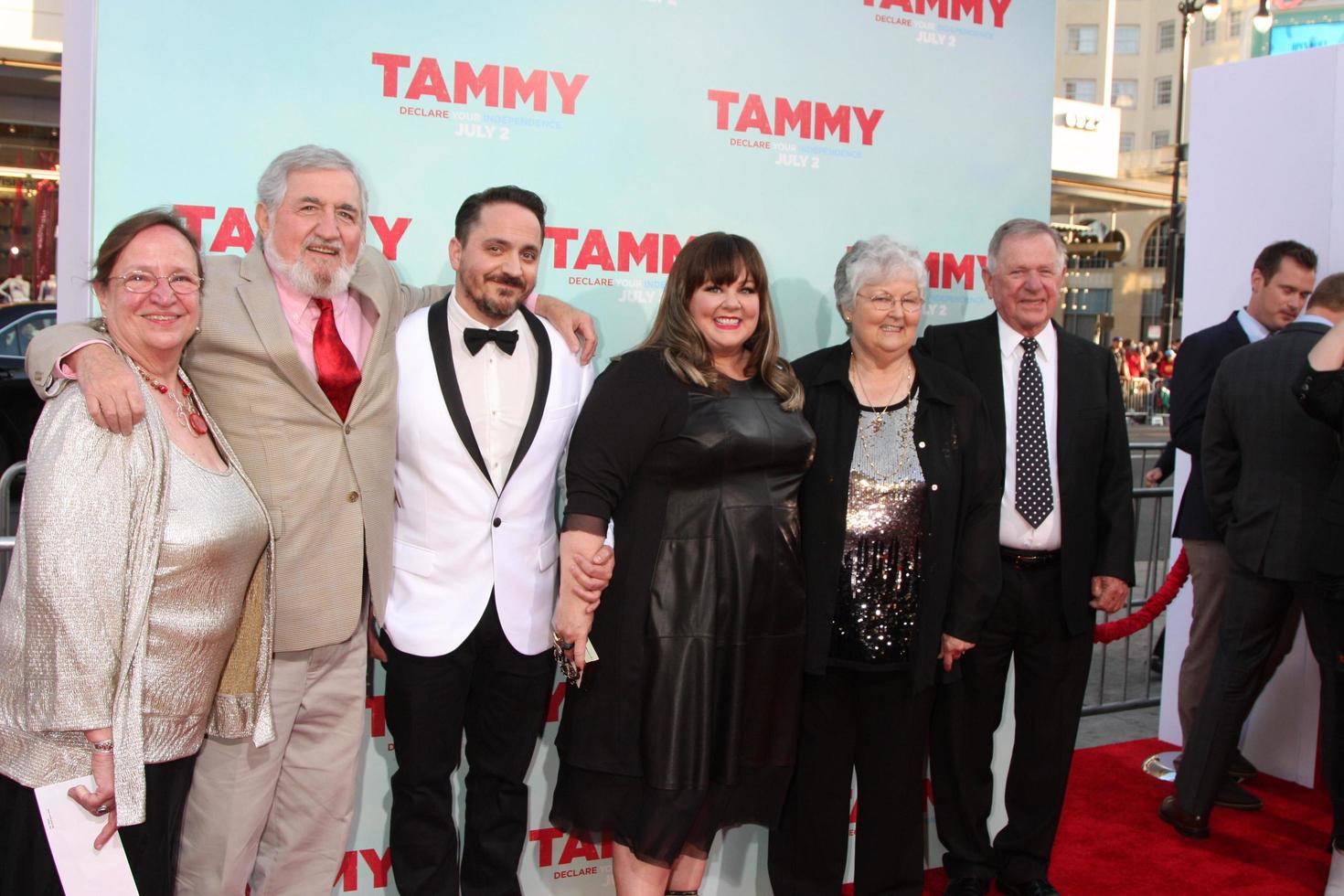 LOS ANGELES, JUN 30 - Peg Falcone, Steve Falcone, Ben Falcone, Melissa McCarthy, Michael McCarthy, Sandra McCarthy at the Tammy Los Angeles Premiere at the TCL Chinese Theater on June 30, 2014 in Los Angeles, CA photo