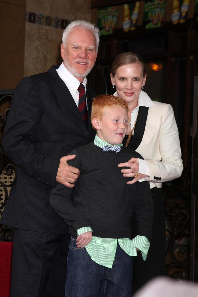 LOS ANGELES, MAR 16 - Malcolm McDowell, Kelley McDowell, Beckett McDowell, at the Malcolm McDowell Walk of Fame Star Ceremony for The Muppets at the Hollywood Boulevard on March 16, 2012 in Los Angeles, CA photo