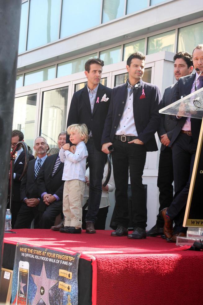 LOS ANGELES, OCT 9 - New Kids On The Block, Jordan Knight, Donnie Wahlberg, Joe McIntyre, Danny Wood, Jonathan Knight at the New Kids On the Block Hollywood Walk of Fame Star Ceremony at Hollywood Boulevard on October 9, 2014 in Los Angeles, CA photo