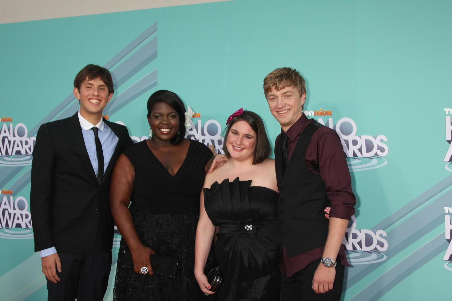 LOS ANGELES, OCT 26 -  L-R 2011 HALO Award honorees Kyle Weiss, Shanoah Washington, Emily-Anne Rigal, and James O Dwyer arriving at the 2011 Nickelodeon TeenNick HALO Awards at Hollywood Palladium on October 26, 2011 in Los Angeles, CA photo