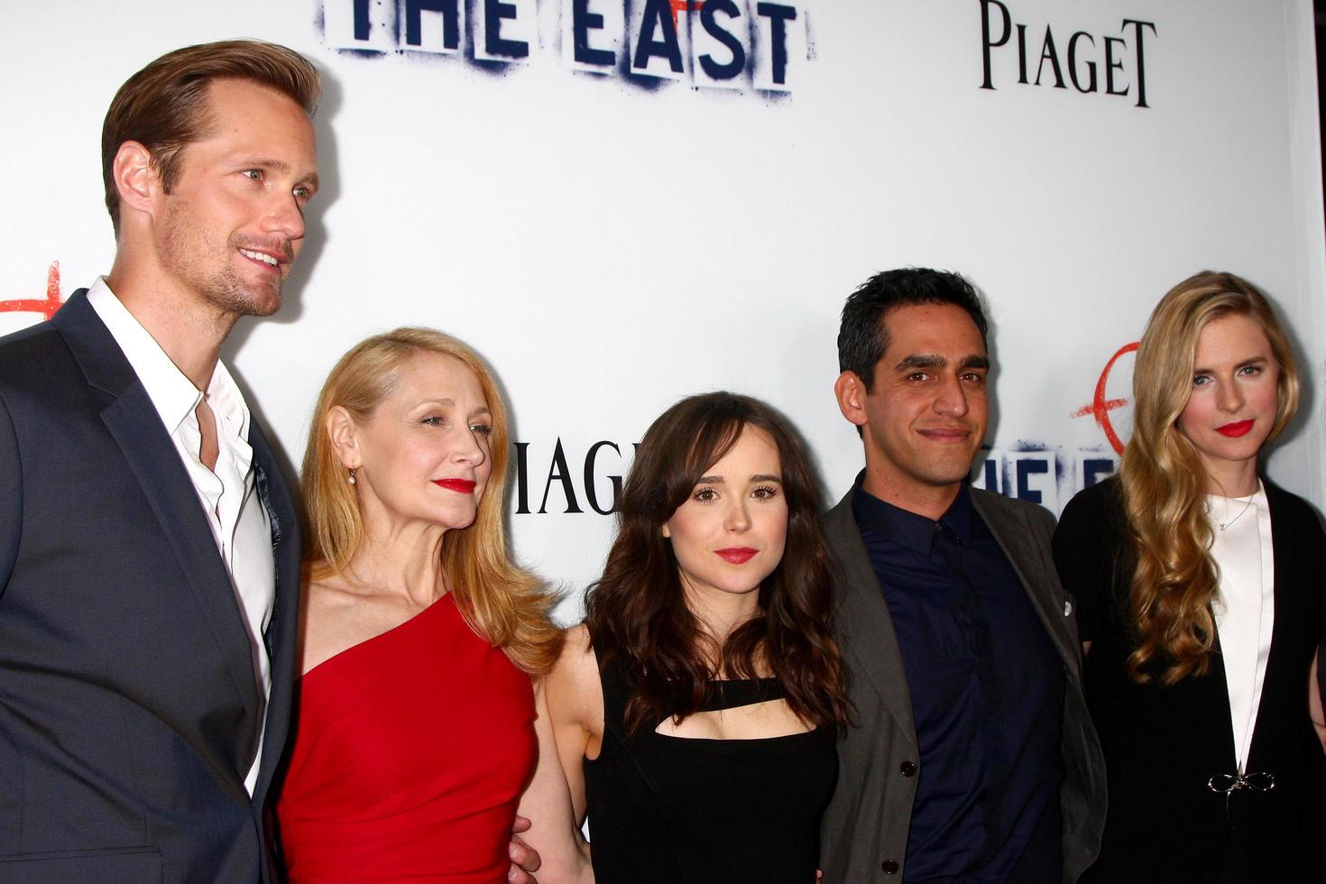 LOS ANGELES, MAY 28 - Alexander Skarsgard, Patricia Clarkson, Ellen Page, Zal Batmanglij, Brit Marling arrives at The East LA Premiere at the ArcLight Hollywood Theaters on May 28, 2013 in Los Angeles, CA photo