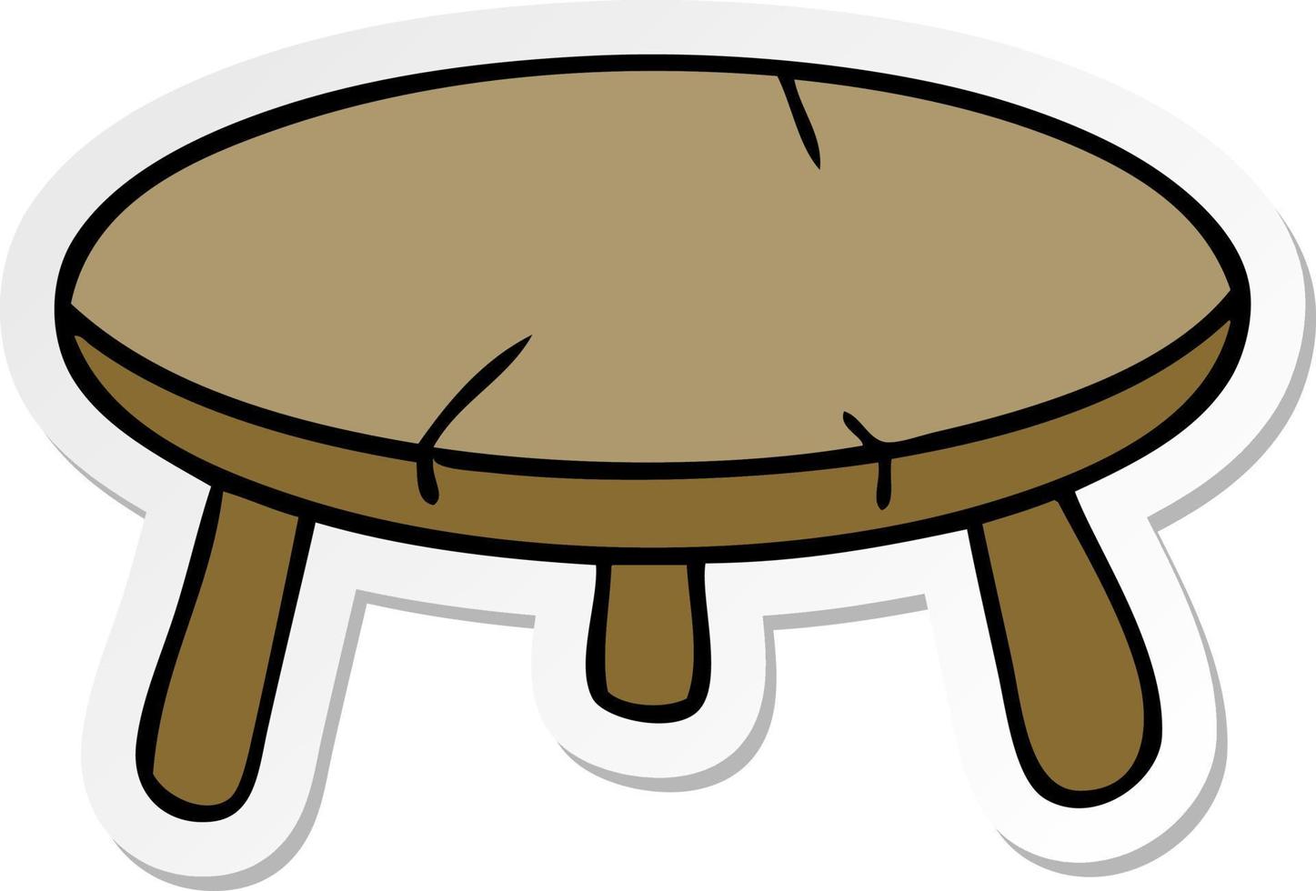 sticker cartoon doodle of a wooden stool vector