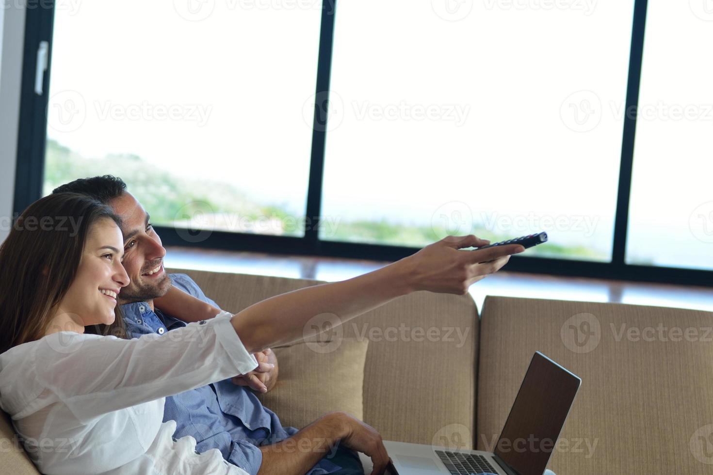 Couple on sofa photo