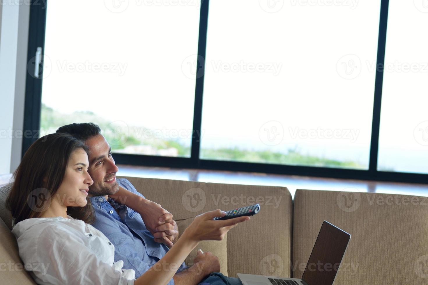 Couple on sofa photo