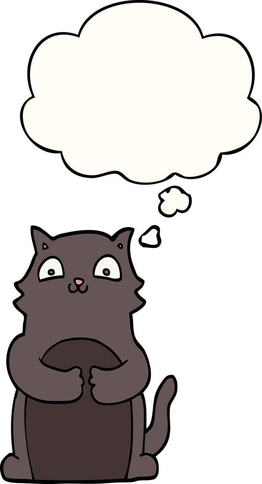 cartoon cat and thought bubble vector