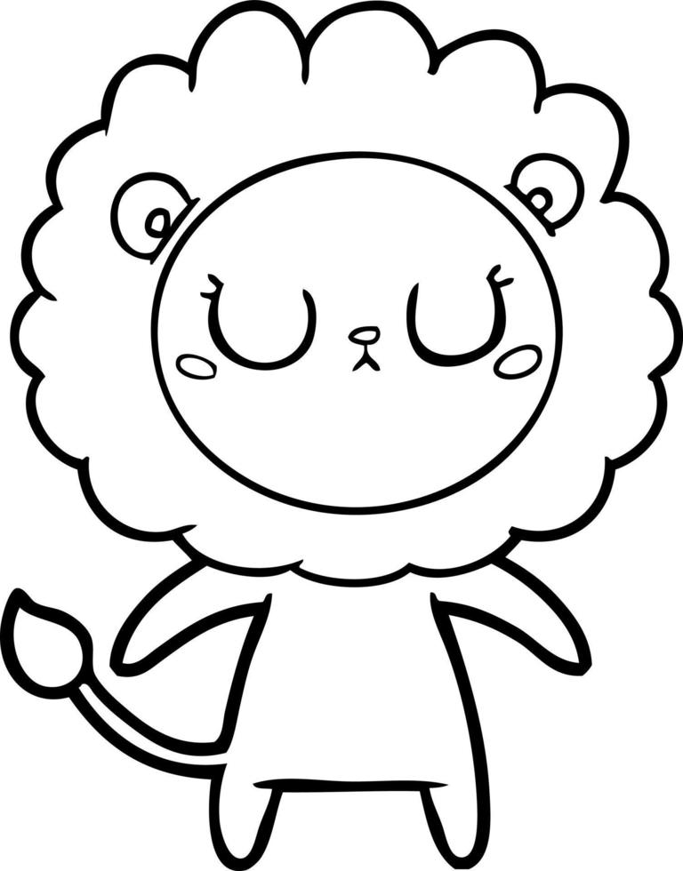 cartoon line drawing lion vector