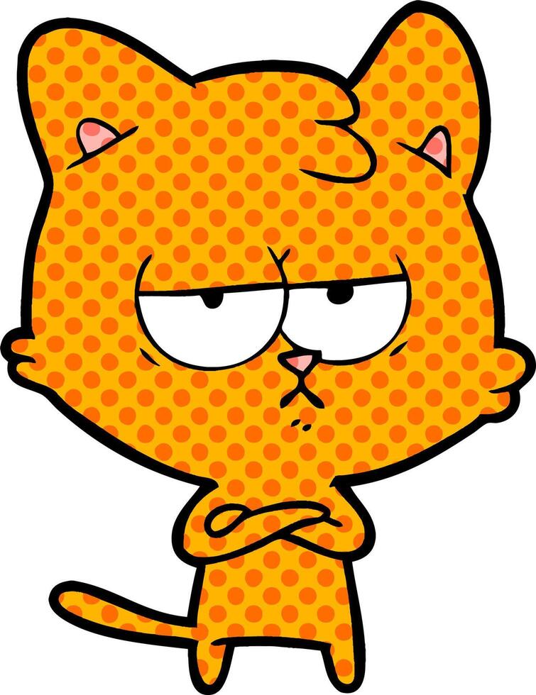 bored cartoon cat vector