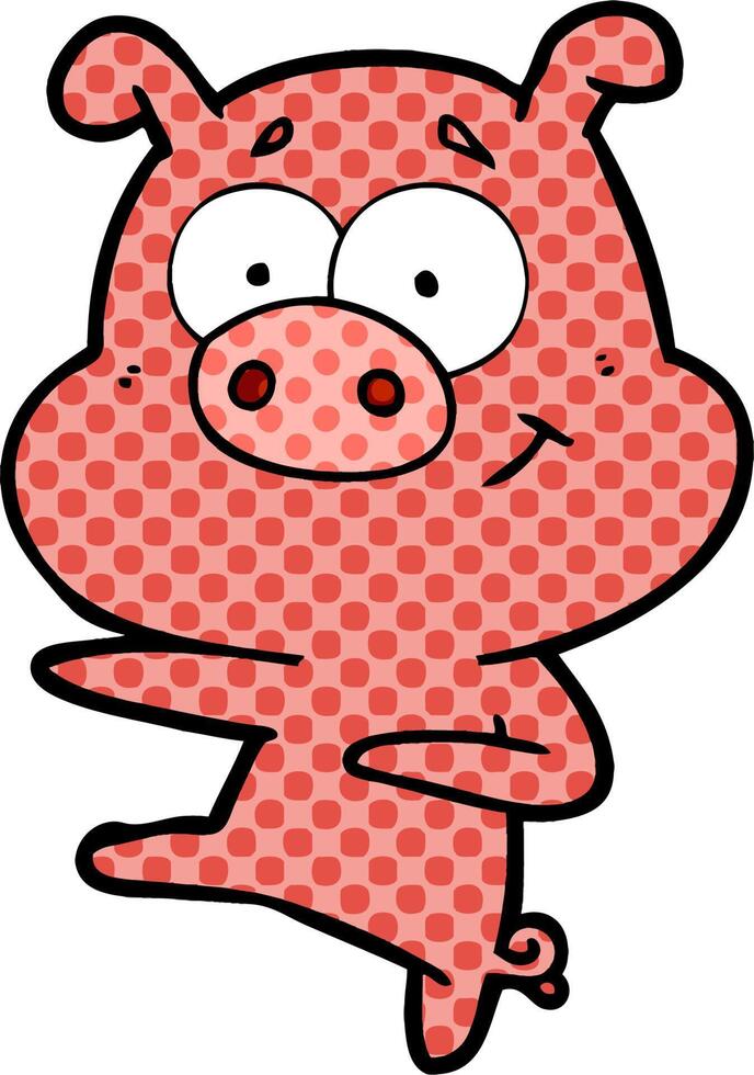 cartoon pig pointing vector