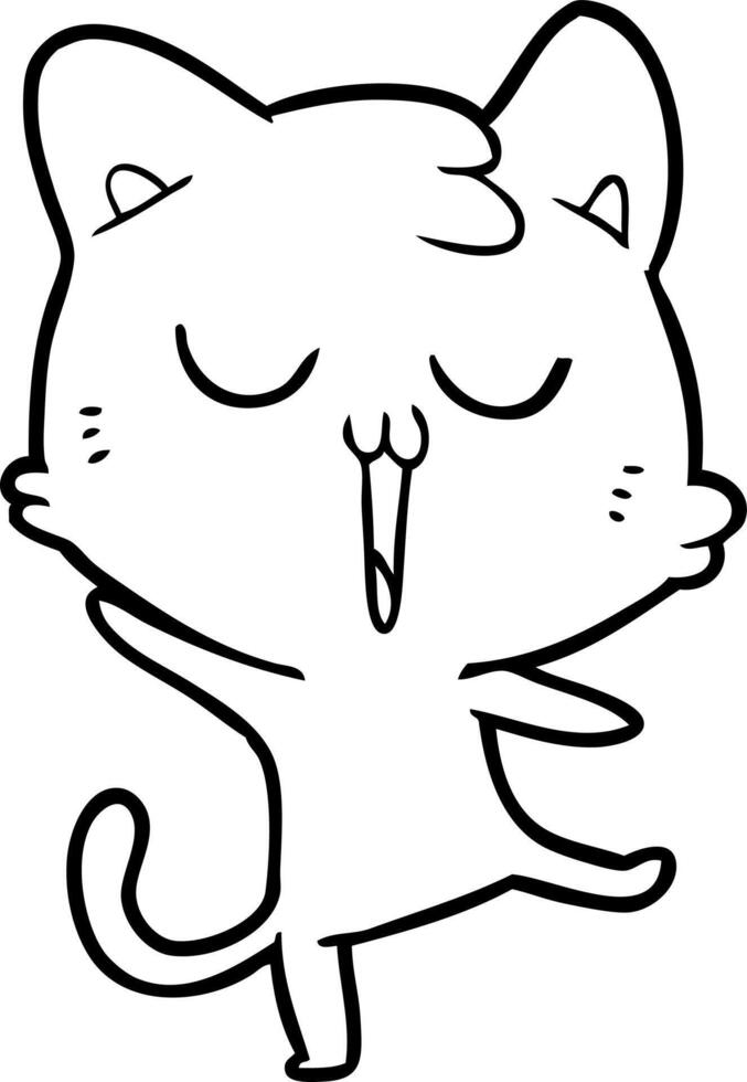 cartoon cat singing vector