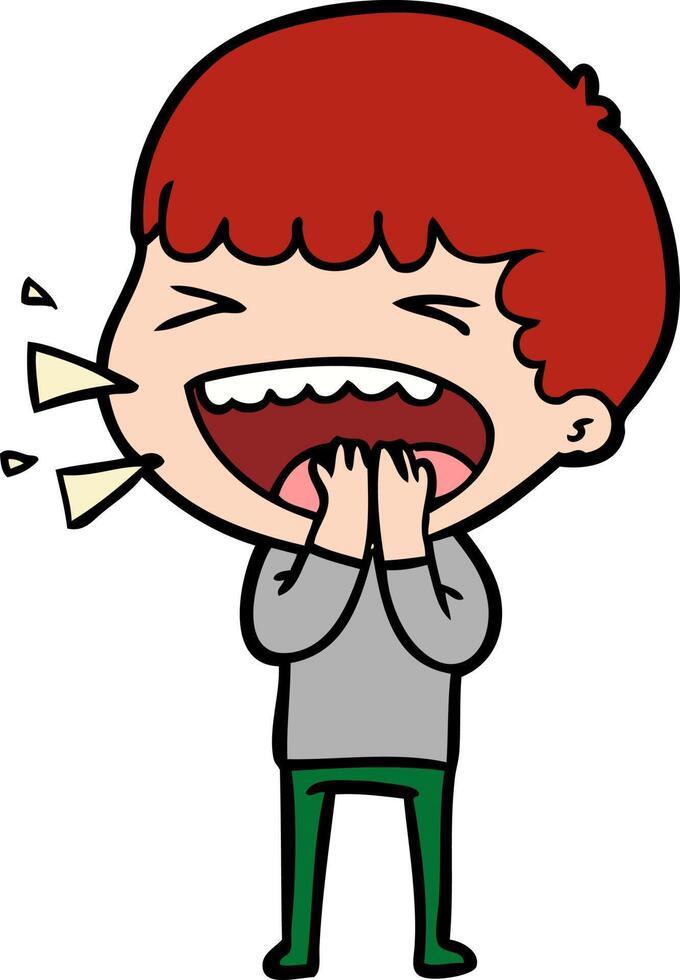 cartoon laughing man vector