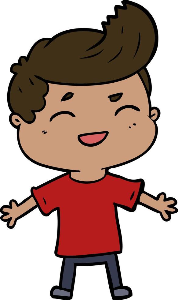 cartoon man laughing vector