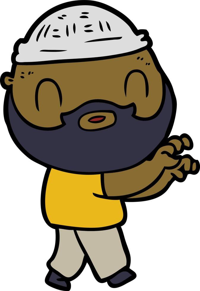 cartoon bearded man vector