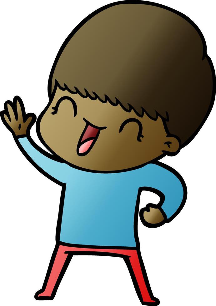 niño feliz de dibujos animados vector