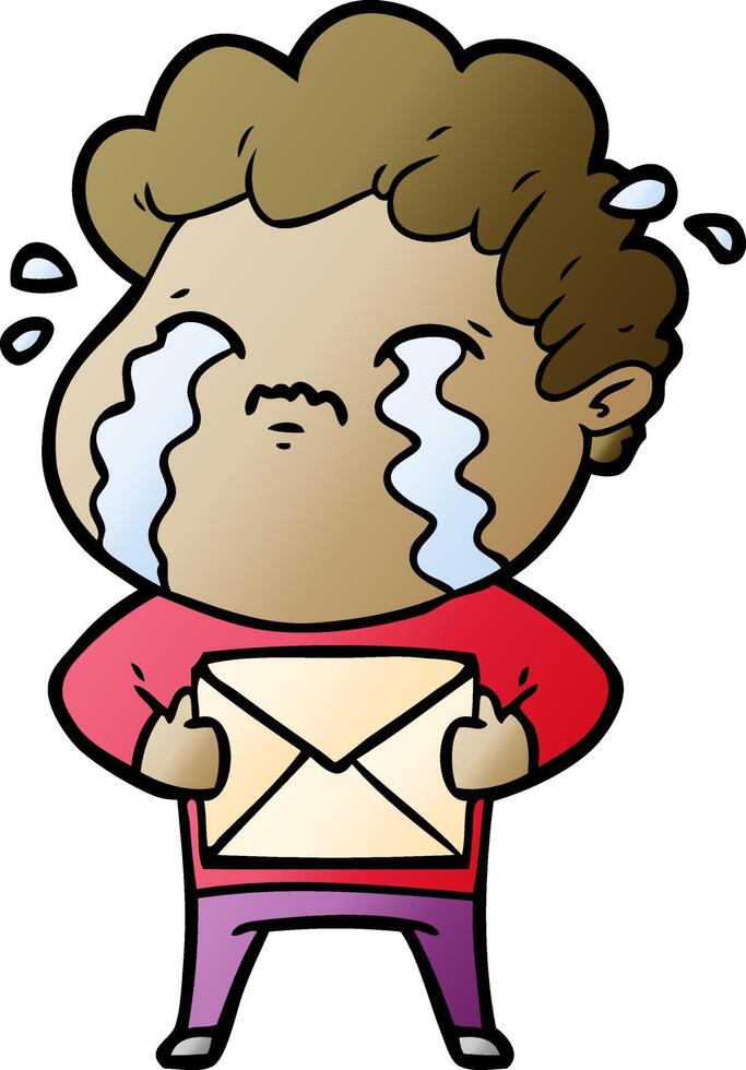 cartoon man crying vector