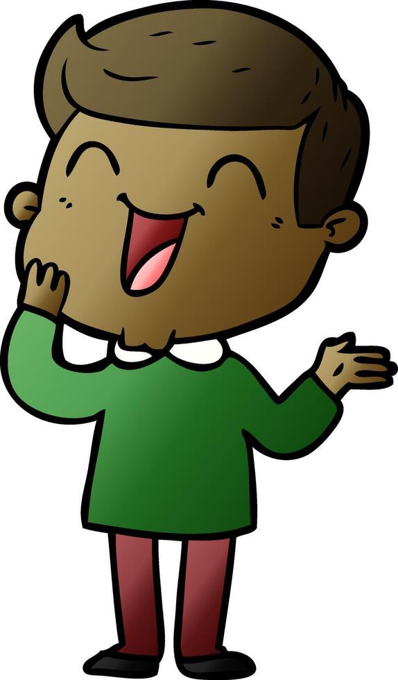 cartoon happy man vector