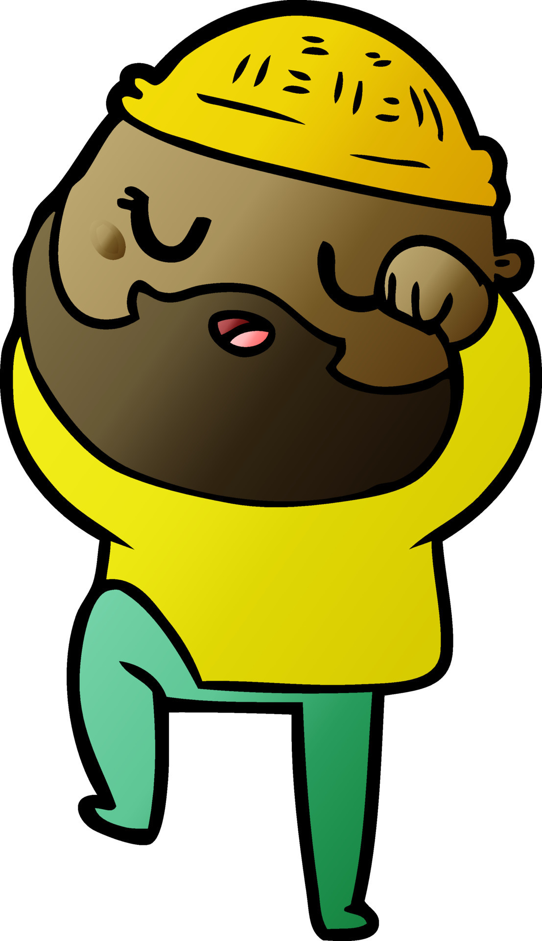 cartoon man with beard 19855942 Vector Art at Vecteezy